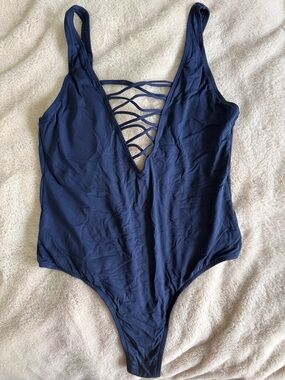 Rip Curl Navy Strappy V-Neck One-Piece Swimsuit